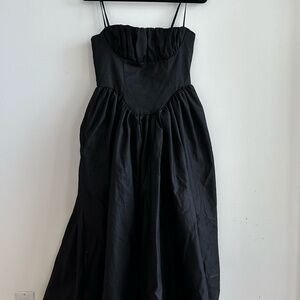 PLT corset maxi dress black